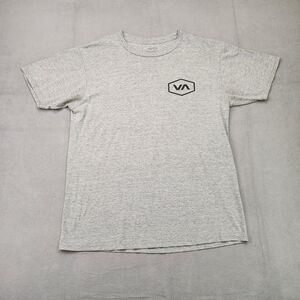 RVCA T-Shirt Men's M Gray Short Sleeve Logo Graphic Regular Fit Crew